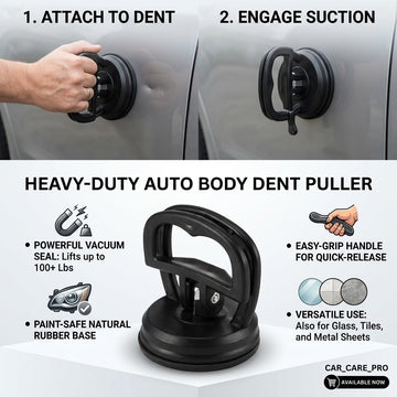 Heavy-Duty Suction Cup Car Dent Puller & Body Repair Tool