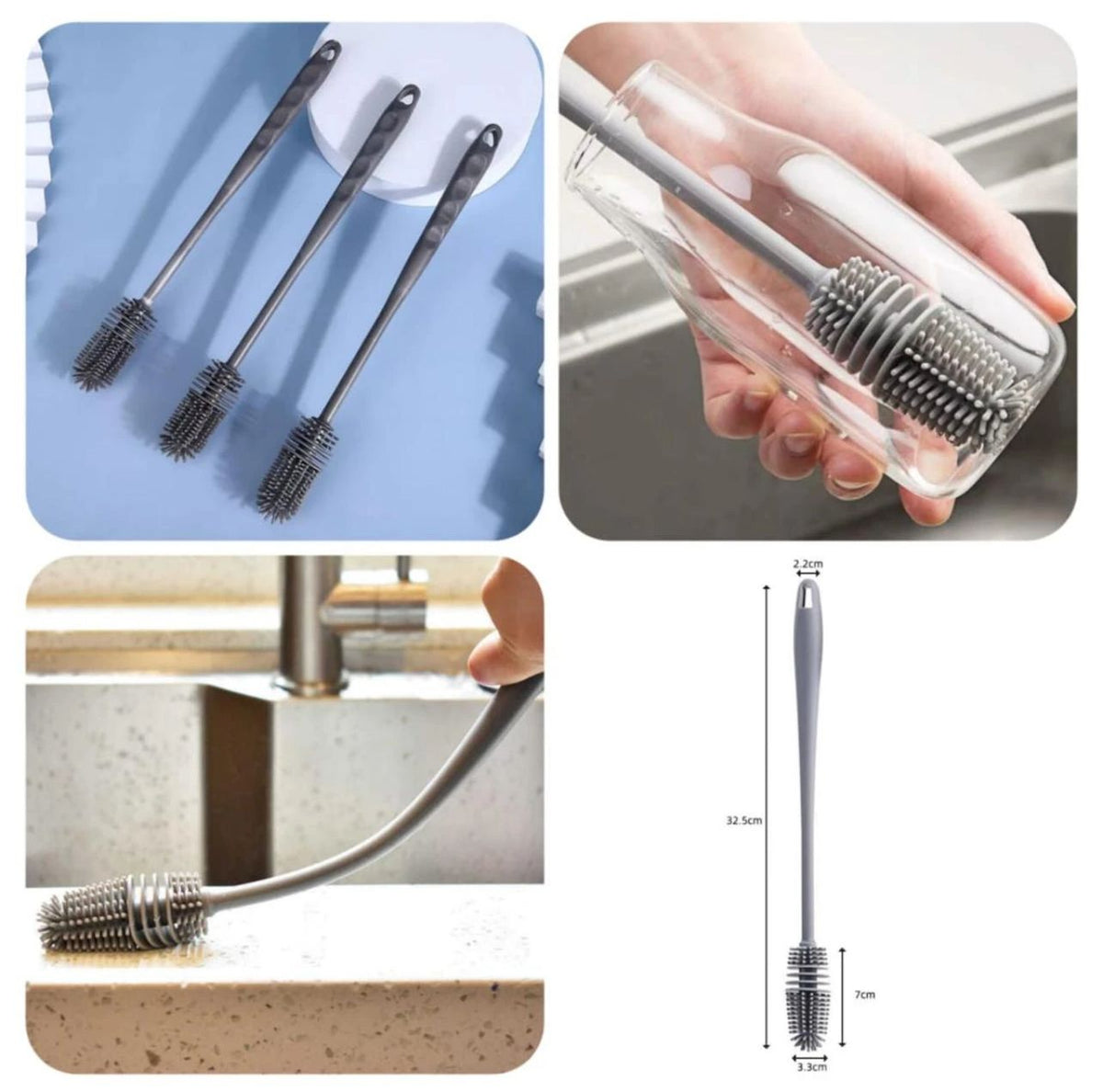 Silicone Bottle Cleaning Brush With Long Handle