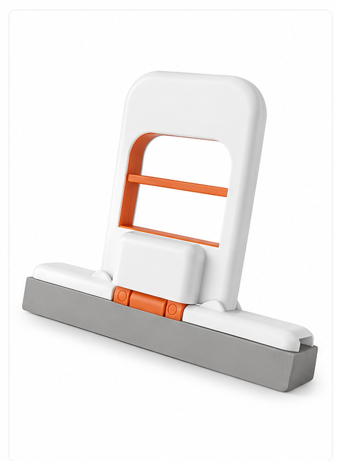 Collage of a mini mop with various uses and features on a white background
