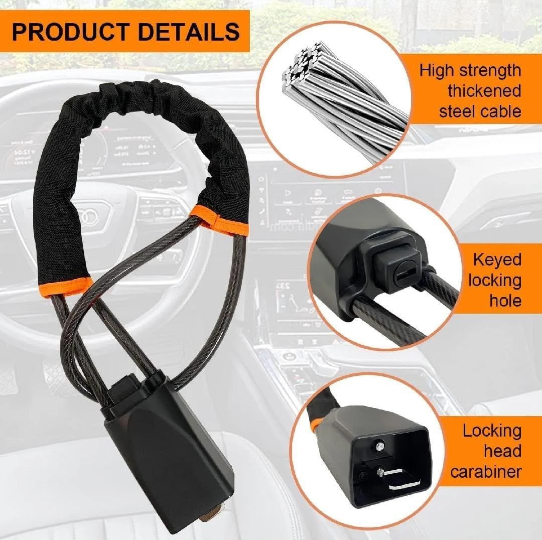 Car Steering Wheel Lock with 3 Keys