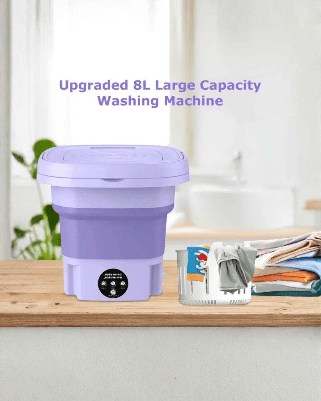 Mini Washing Machine with Drain Basket Foldable Reusable Ultrasonic Washing Machine - pro picks
