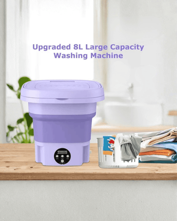 Mini Washing Machine with Drain Basket Foldable Reusable Ultrasonic Washing Machine - pro picks
