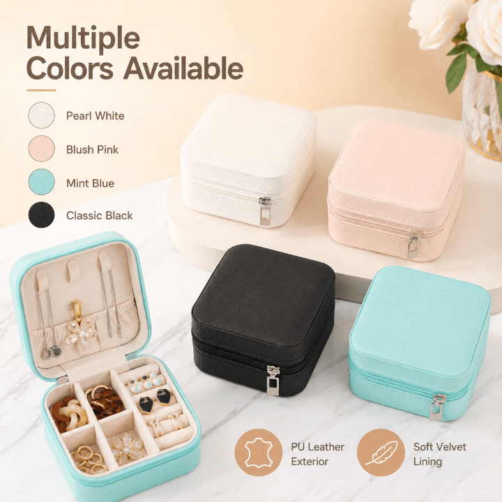 Portable PU Leather Travel Jewelry Box – Compact Organizer - pro picks
