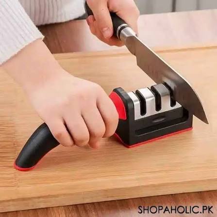 Professional Stainless Steel Knife Sharpener - Quick and Easy to Use - Ideal for Kitchen Knives and Scissors - pro picks