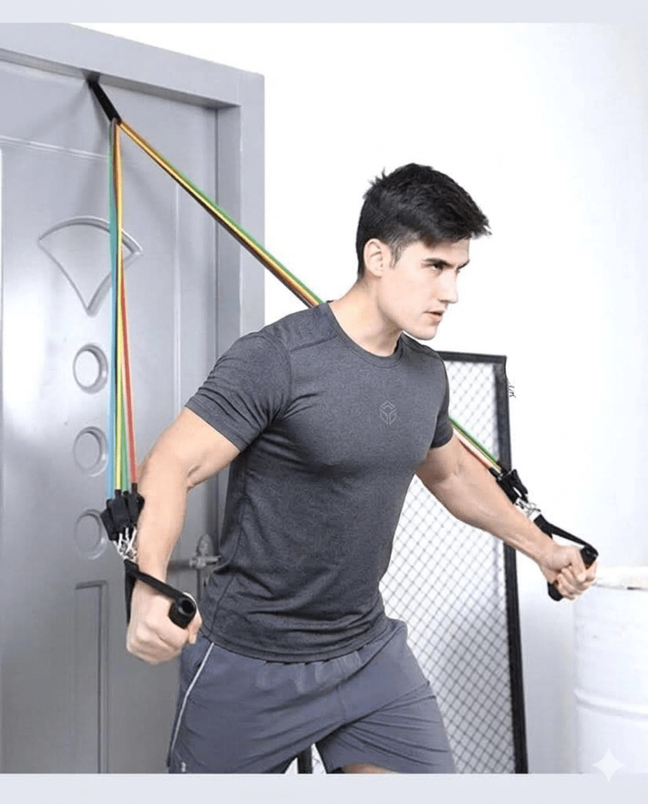 11 PCS Latex Resistance Band Fitness Gym Workout Set - pro picks