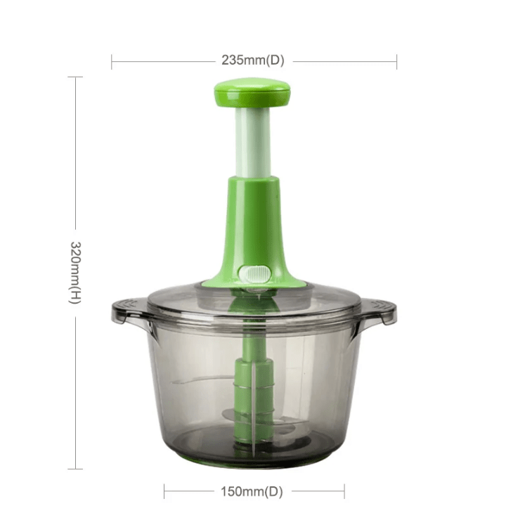 Easy-Press Manual Food Processor – Multi-Blade Vegetable Mincer with Non-Slip Base - pro picks