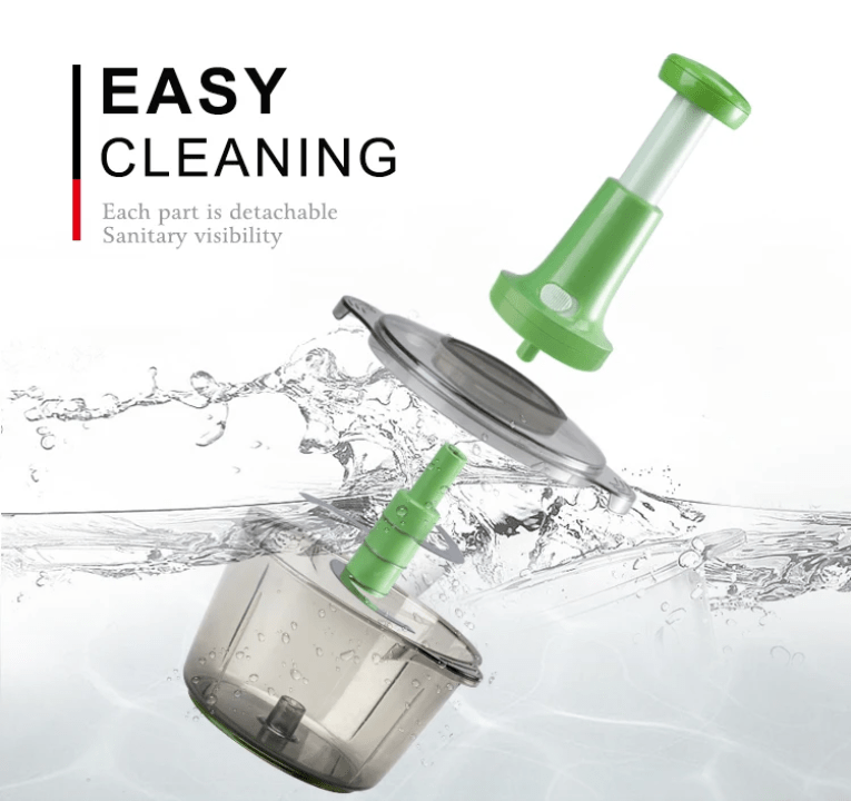 Easy-Press Manual Food Processor – Multi-Blade Vegetable Mincer with Non-Slip Base - pro picks