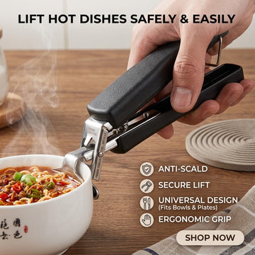 Heavy-Duty Hot Bowl Holder Clip & Pan Gripper