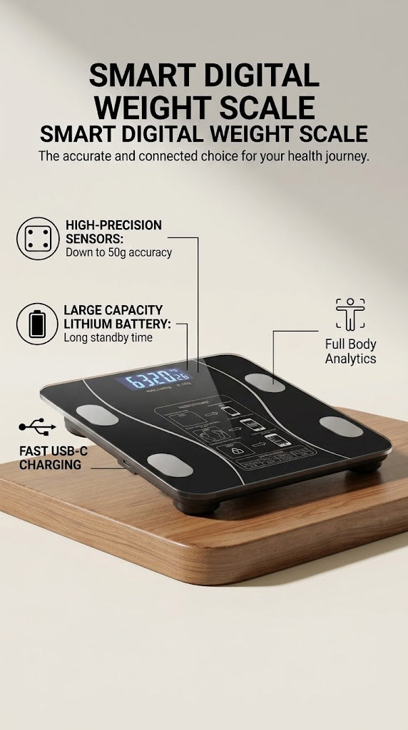 Rechargeable Smart Digital Weight Scale (180kg)