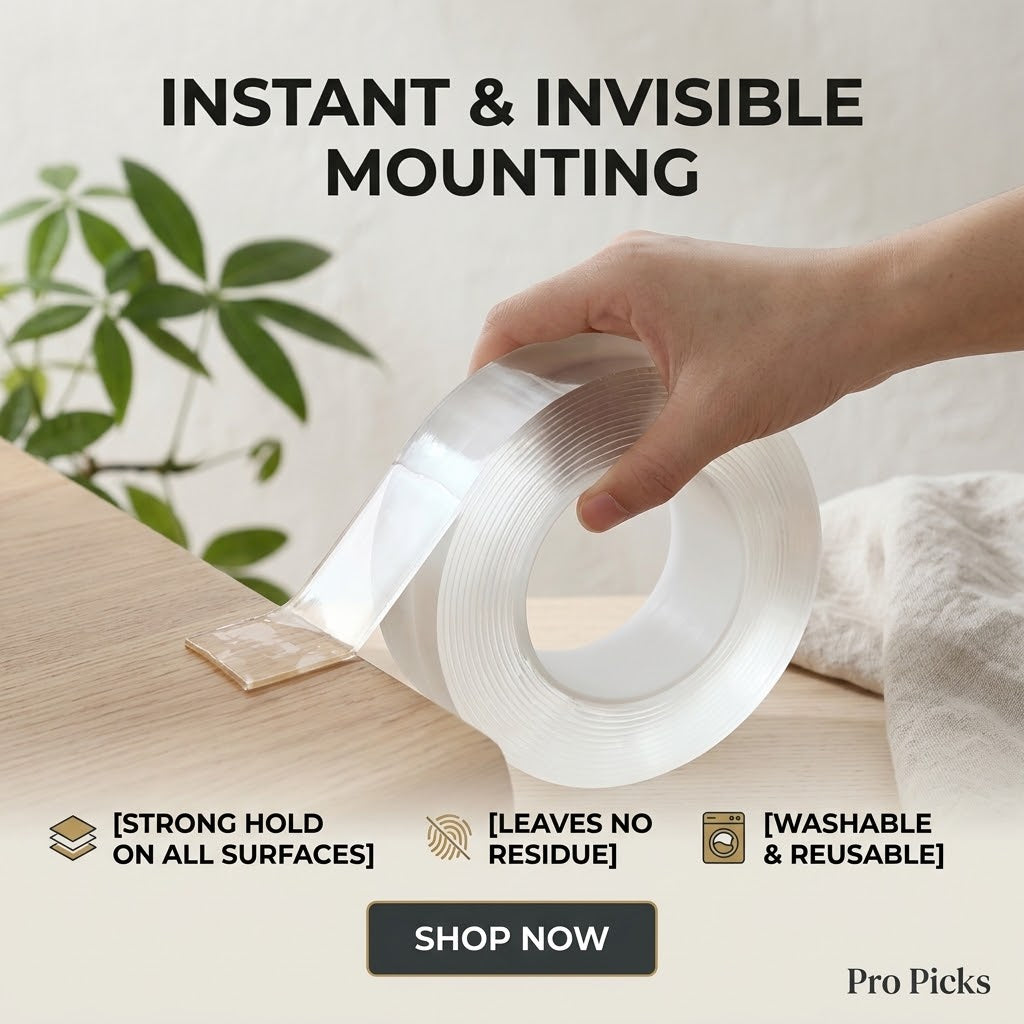 Double-Sided Nano Tape – Strong Adhesive Reusable Tape (3 Meter)