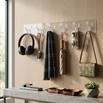 Self-adhesive Transparent 6 Hook Patti