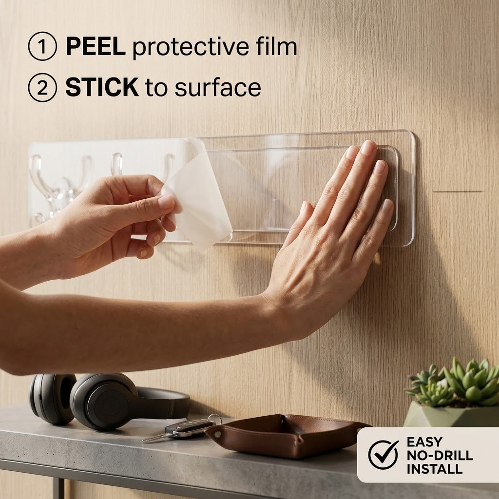 Self-adhesive Transparent 6 Hook Patti