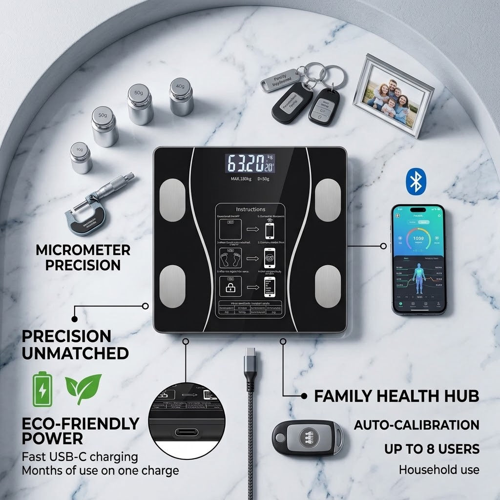 Rechargeable Smart Digital Weight Scale (180kg)