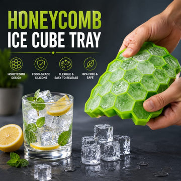 Silicone Ice Cube Tray with Lid – Reusable Ice Cube Making Mold